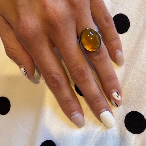 Amber sterling silver ring - Picture 4 of 4